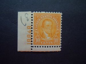 1932 #642 10c Monroe Plate # Single MNH OG F/VF Includes New Mount #2