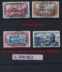 Switzerland Scott #B49-B52 Pro Juventute 1929 RARE FDC set C/V 750,00 EUR