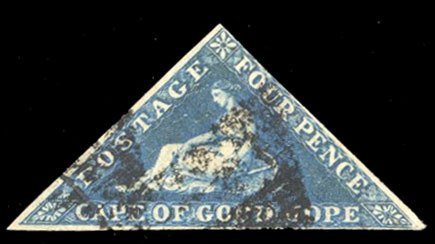 Cape of Good Hope #13 Cat$135, 1863 4p dark blue, used, small faults