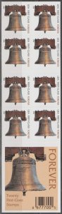 #4125C(CF), D/S Pane of 20 Liberty Bell (V11111) '08' MNH.