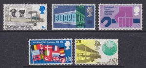 Great Britain 1969 Anniversaries Commemoratives 5v MNH SG#791-795 GB5738