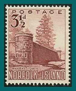 Norfolk Island 1953 Warder's Tower, mint  #13,SG13