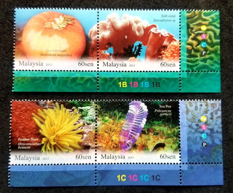 *FREE SHIP Malaysia Living Corals 2013 Marine Ocean Reef Life (stamp color) MNH