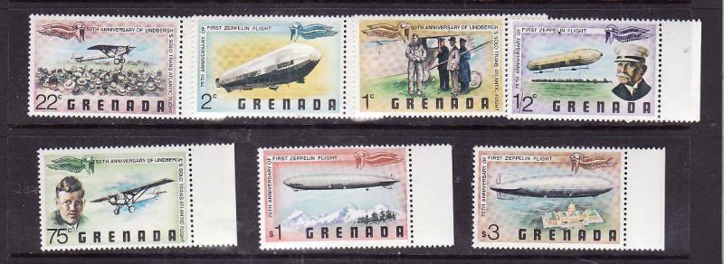 Grenada-Sc#834-40-Unused NH set-Planes-Aviation History-Zeppelins-1978-