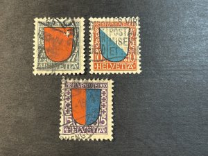 SWITZERLAND # B15-B17--USED----COMPLETE SET----SEMI-POSTAL----1920