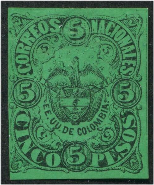 HERRICKSTAMP COLOMBIA Sc.# 64 Scott Retail $100.00 Mint Part OG