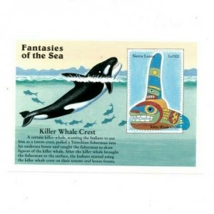 Sierra Leone 1996 - Fantasies Of The Sea, Orca Totem - Souvenir Sheet - 1941 MNH
