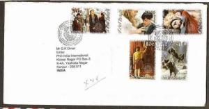 NEW ZEALAND 2005 CINEMA , LION,  FIRST DAY USED COVER TO INDIA # 9167