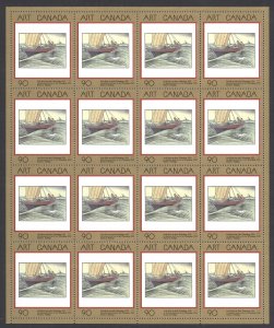 Canada Sc# 1635 MNH pane/16 (field issue) 1997 90c York Boat on Lake Winnipeg