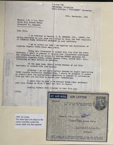 1945 Jerusalem Palestine Postal Stationery Air Letter cover to Liverpool England