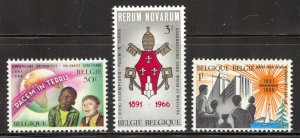 Belgium Scott 660-62 MNHOG - 1966 Arms of Pope Paul VI - SCV $0.75