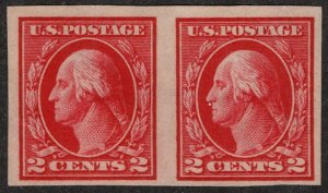 US #409 SUPERB mint never hinged, Pair, super color