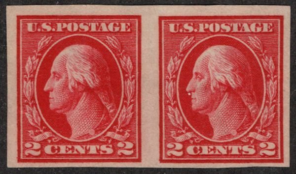 US #409 SUPERB mint never hinged, Pair, super color