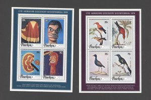 1978 Penrhyn Island #96c-d MNH Sheets - Birds - Capt. Cook