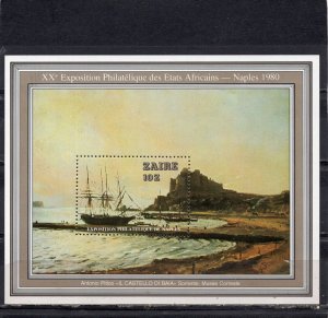 ZAIRE 1980 PAINTINGS SAILING SHIP S/S MNH