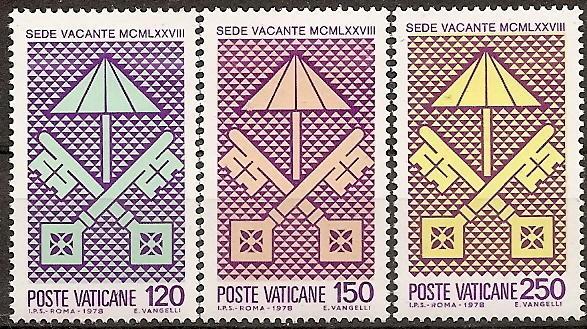 Vatican City 635-37 MNH 1978 Keys of Peter and Papal