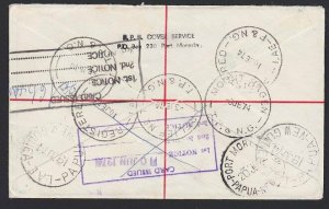 PAPUA NEW GUINEA 1974 Registered cover RELIEF No.7 cds used at KAGUA........H166