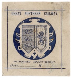 (I.B) Great Northern Railway : Authorised Advertisement Label