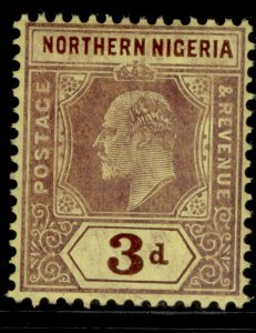 NORTHERN NIGERIA EDVII SG32, 3d purple/yellow, NH MINT.