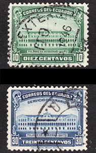 Ecuador Scott 438-39 complete set F to VF used. Lot #C.  FREE...