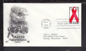US Aids 1993 PCS Typed FDC BIN