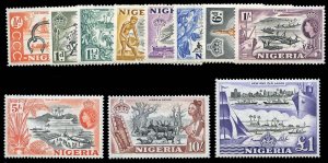 Nigeria #80-91 (SG 69-80) Cat£80, 1953 QEII, complete set, very lightly hinged