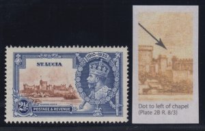 St. Lucia, SG 111g, MNH Dot to Left of Chapel variety