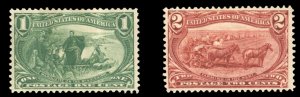 United States, 1898 Trans-Mississippi Issue #285-286 Cat$52.50, 1898 1c dark ...