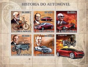 SAO TOME E PRINCIPE 2007 SHEET HISTORY OF THE AUTOMOBILE CARS st7303a