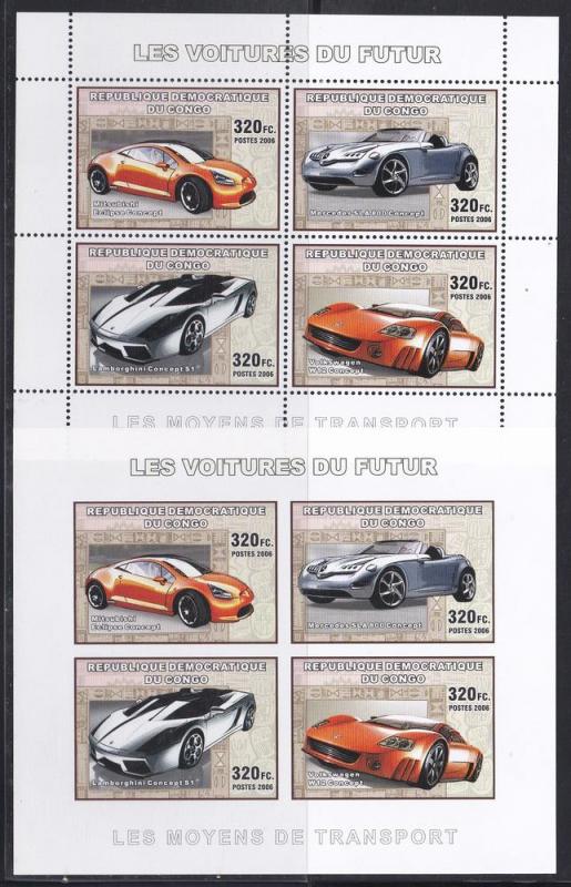 Congo (2006 issue) Sports Cars, NH Perf & Imp