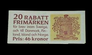  SWEDEN #1828a, DISCOUNT STAMPS, HONEY BEES, BOOKLET/20, MNH, NICE! LQQK!