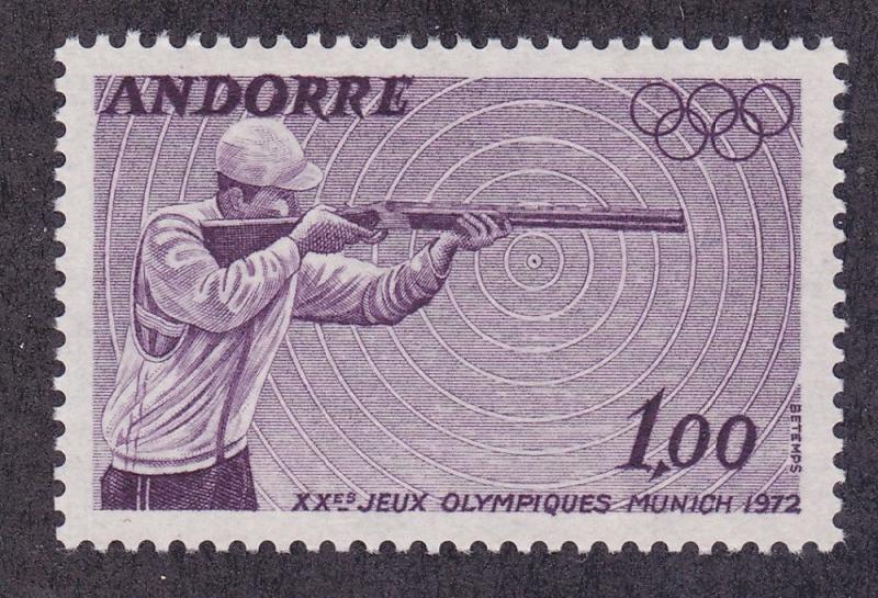 French Andorra 213 MNH OG 1972 Shooting Olympic Games Munich Issue Very Fine