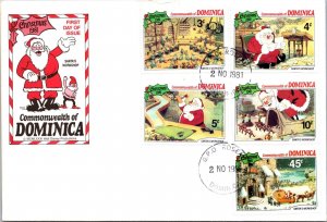 Dominica FDC 1981 - Santa's Workshop, Christmas - Roseau - Block of 5 - F65028