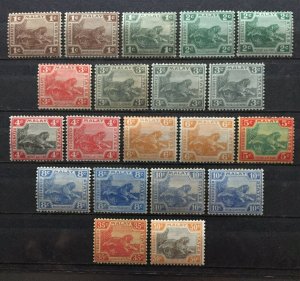 Malaya Federated Malay States FMS 1905-22 Tiger 20V Mint MCCA varieties M3485