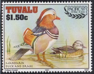 Tuvalu 1997 MNH Sc #745 $1.50 Mandarin duck and drake - Pacific 97