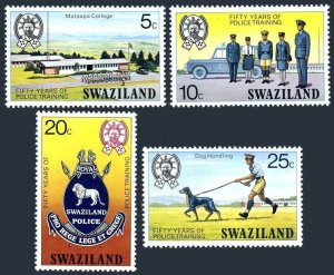 Swaziland 281-284, MNH. Michel 269-272. Police training-50, 1977. Dog, Arms.