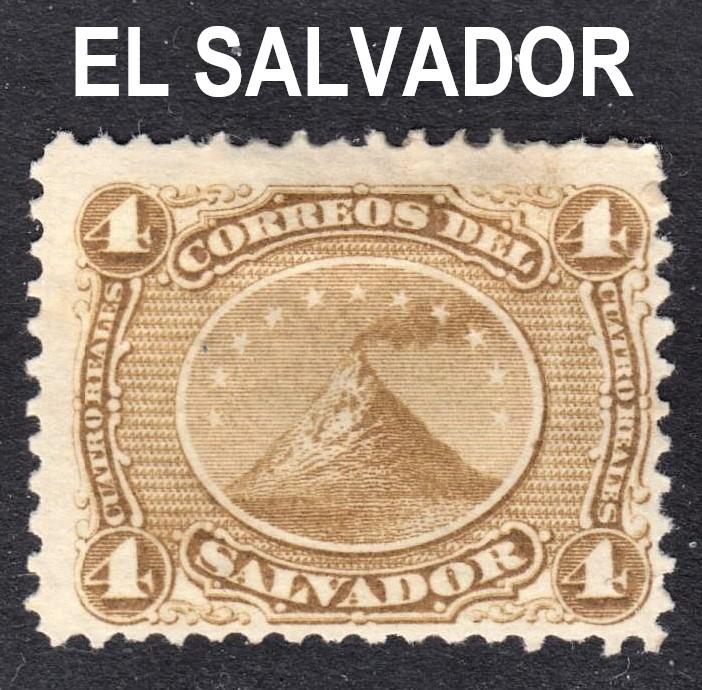 El Salvador Scott 4  unwtmk  Fine mint OG HR.