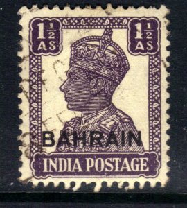 Bahrain 1942 - 45 KGV1 1 1/2a Dull Violet on India used SG 43 ( G1268 )