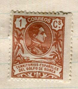 SPANISH GUINEA; 1909 early Alfonso issue Mint hinged 1c. value