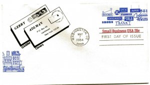 U606 20c Small Business embossed envelope, GAMM, FDC