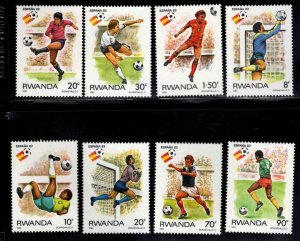 RWANDA Scott 1095-1102 MNH** World Cup Soccer Espana 82 stamp set