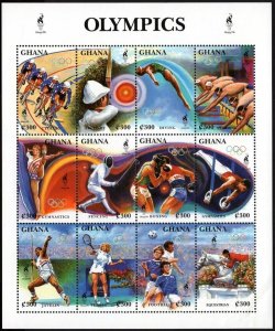 Ghana 1995 MNH Stamps Mini Sheet Scott 1801 Sport Olympic Games Cycling Tennis