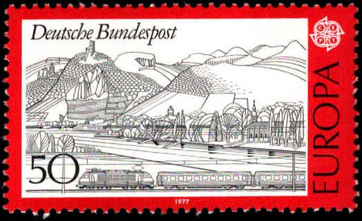 Germany #1248-1249, Complete Set(2), 1977, Europa, Trains, Never Hinged