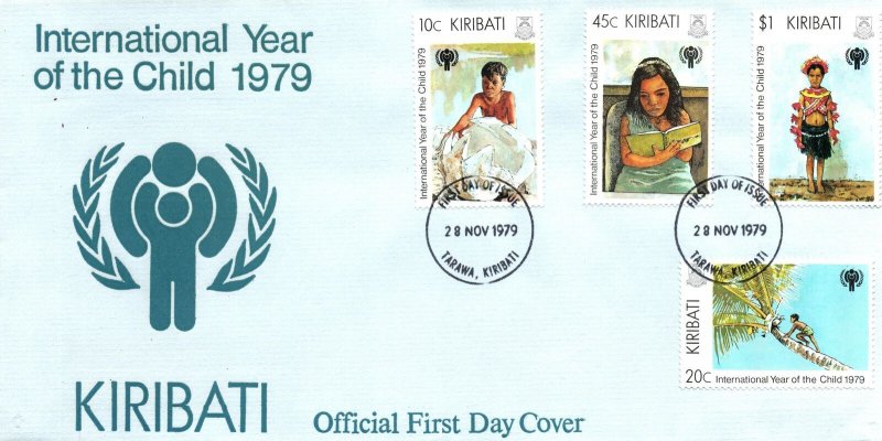 KIRIBATI - INTERNATIONAL YEAR OF THE CHILD SET OF 4 CACHET FDC 1979