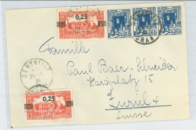 Algeria 53/122 1939 Orangeryville postmark