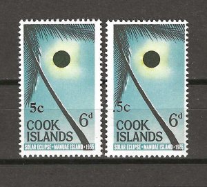 COOK ISLANDS 1967 SG 212 + 212b MNH