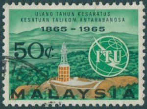 Malaysia 1965 SG14 50c ITU FU