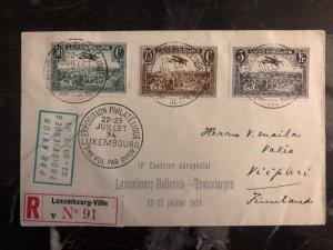 1934 Luxembourg First Day Cover To Vipuri Finland Airmail 2 Cover Stamp Set B