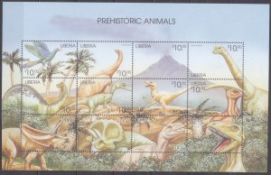 1999 Liberia 2607-2618ZB Dinosaurs 9,00 €