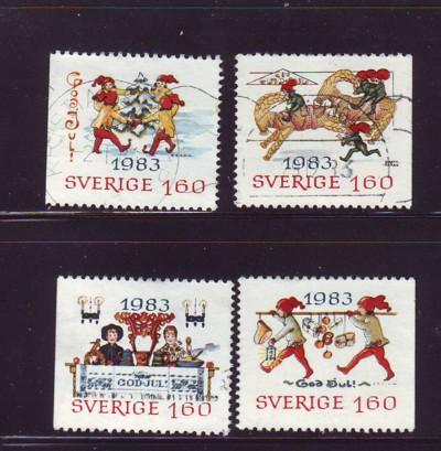 Sweden Sc1474-7 1983 Christmas stamps used